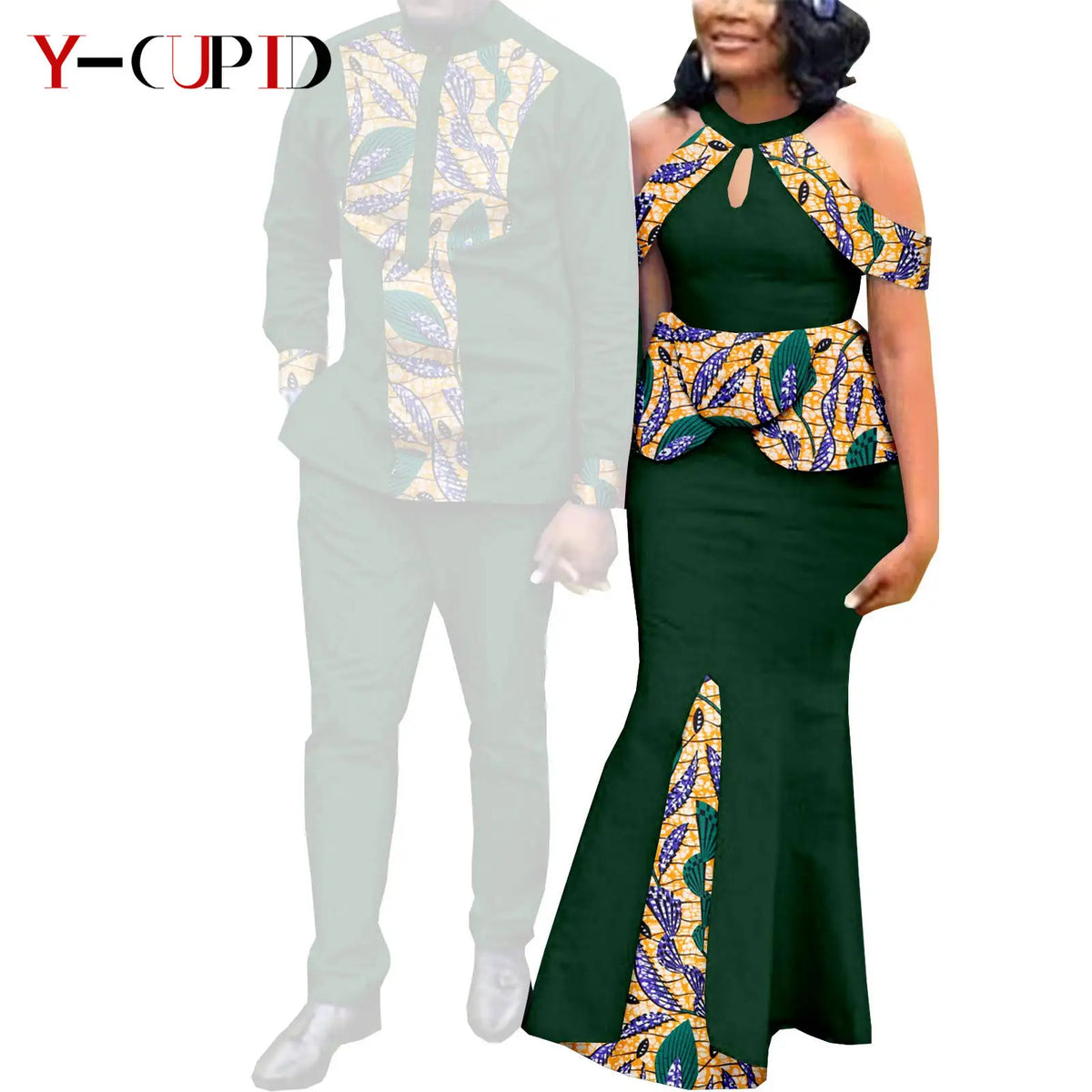 Vestido Africano Estampado Sirena Pareja | Camisa y Pantalón | Tallas S-6XL | Tico Trendy