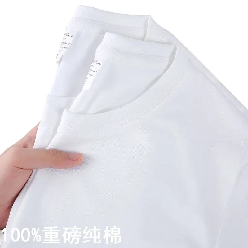 Camiseta Algodón 100% Coreana Cuello Redondo | Estilo Casual Fresco Unisex M-4XL