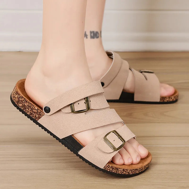 Zapatillas Hombre Corcho Ante Sintético Retro Planas Playa | Talla Grande