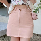 Falda Casual Falda Casual de Algodón | Botones y Cintura Alta | Verano