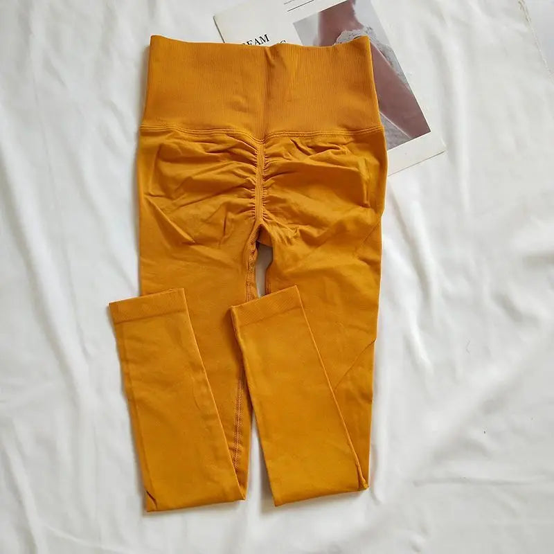 Pantalones Yoga Cintura Alta | Mallas Sin Costuras Realce Cadera | Elásticas Sólidas para Gimnasio | Tico Trendy