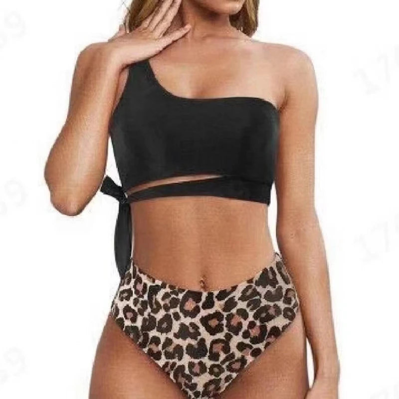 Bikini de Una Correa para Hombro - Traje de Baño Dividido
