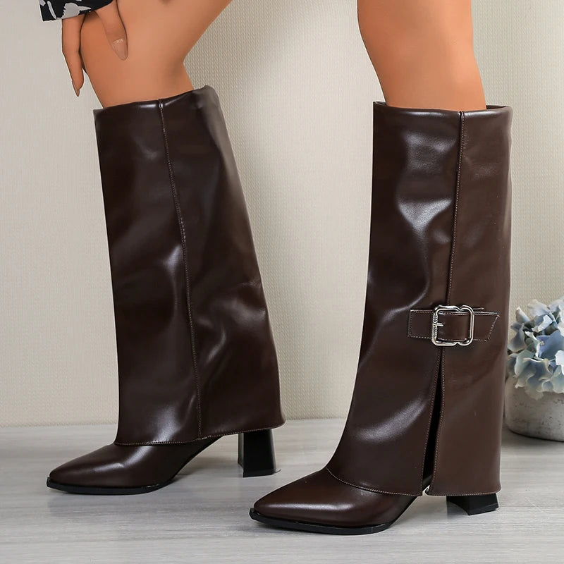 Botas Negras de Tacón Alto | Estilo Punk Gótico | Mujer