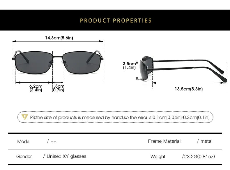 Gafas de Sol Y2K para Mujer Estilo Vintage Punk con Marco Metálico