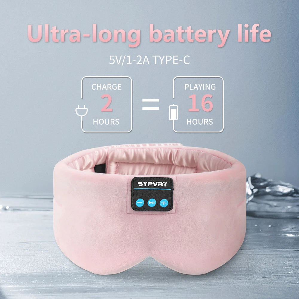 Auriculares para dormir Máscara de ojos Bluetooth para mujeres y hombres, máscaras opacas de música inalámbrica para personas mayores, regalo de viaje para el insomnio