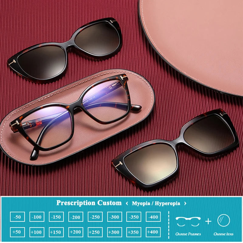 Gafas de Sol Tipo Ojo de Gato | Clip Magnético 3 en 1 | Lentes Graduadas Personalizables