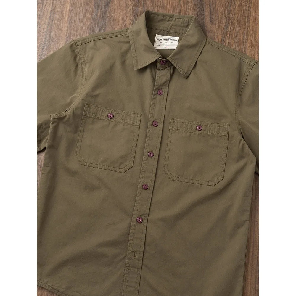 Camisa Casual Hombre | Estilo Retro | Algodón | Manga Corta | Bolsillos | Ticotrendy