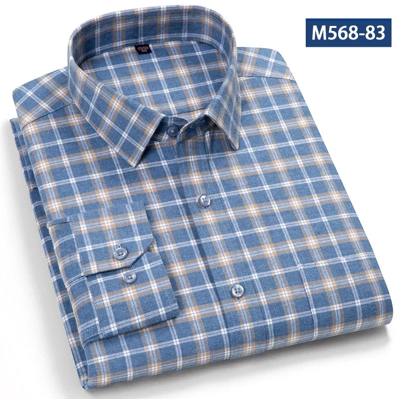 Camisa Clásica Algodón Hombre | Manga Larga | Botones | Casual y Oficina | Ticotrendy