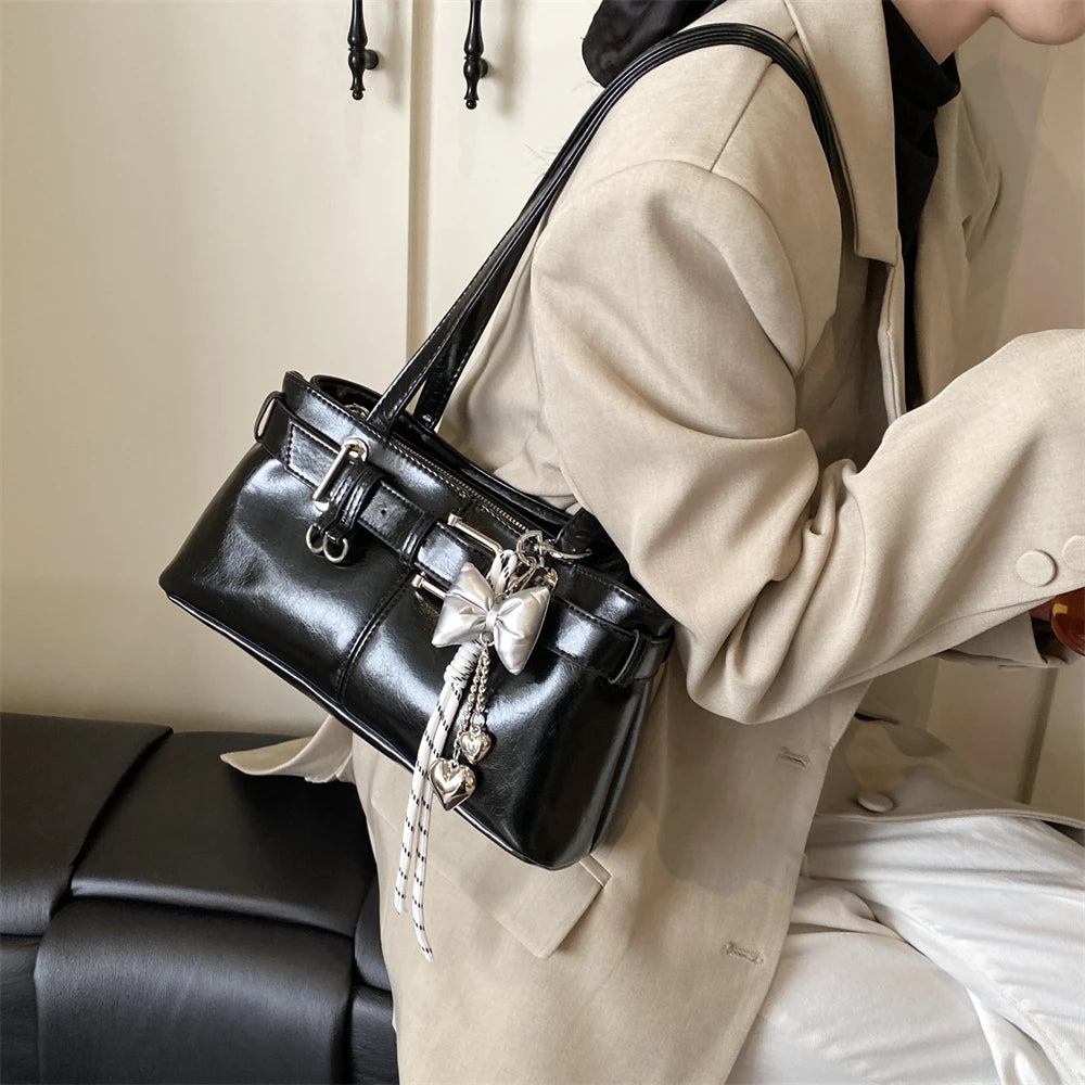 Bolso Hombro Diseño Hebilla Cinturón Lujo | Moda Versátil Tendencia Costa Rica