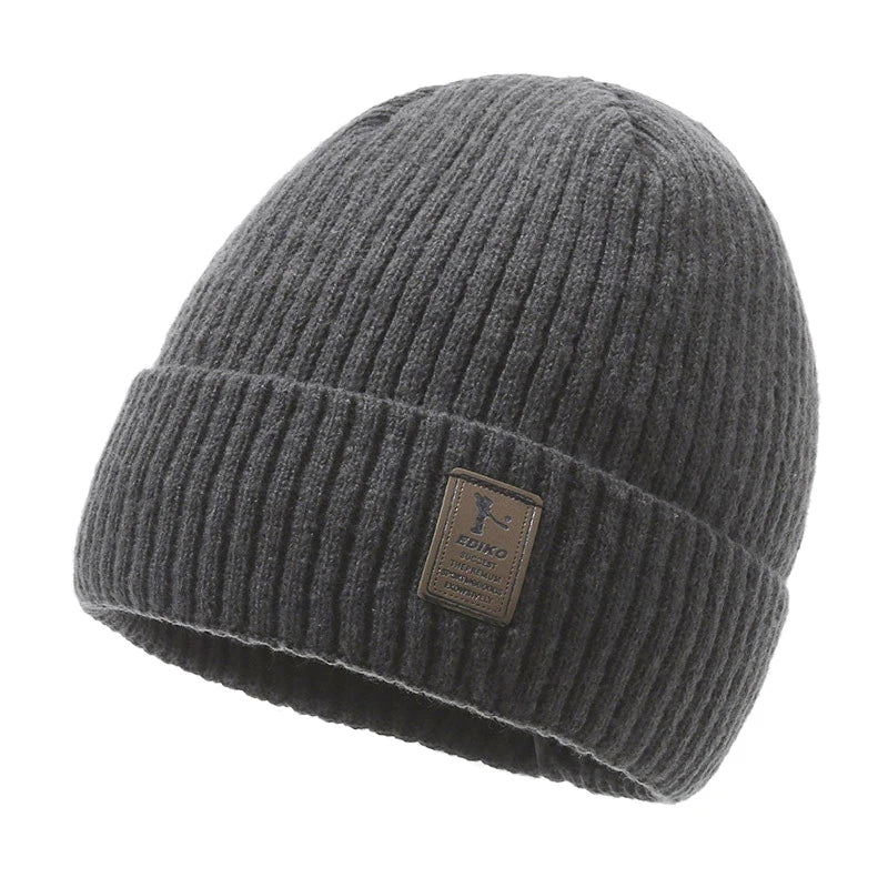 Gorro Punto Grueso Terciopelo Térmico Ajustable | Invierno Frío Montañismo Unisex