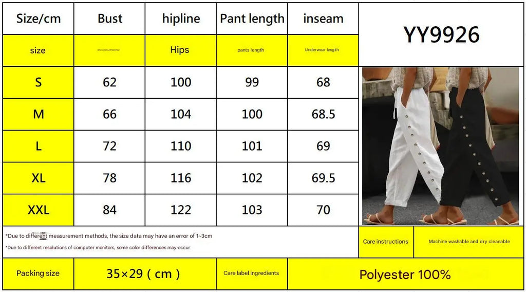 Pantalón Casual Nueve Puntos | Cintura Elástica | Suelto | Versátil P/V 2025