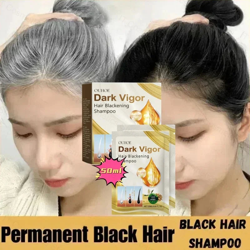 Champú para teñir el cabello con burbujas de plantas, tinte Natural para el cabello sin irritación, color gris, blanco a negro, coloración duradera, cuidado del cabello de estilo moderno