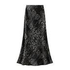 Falda Vintage de Satén | Estampado Floral Elegante