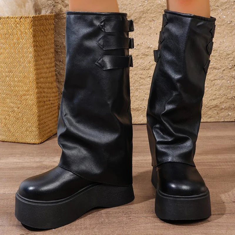 Botas de Tacón Grueso con Plataforma | Estilo Punk | Mujer