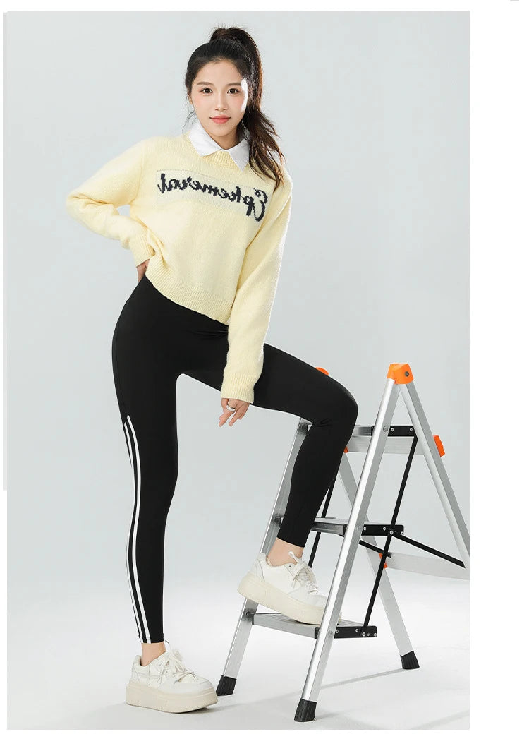 Mallas Piel Tiburón Raya Bolsillo | Cintura Alta Ajustado Fitness | Yoga Ciclismo Correr Otoño | Ticotrendy