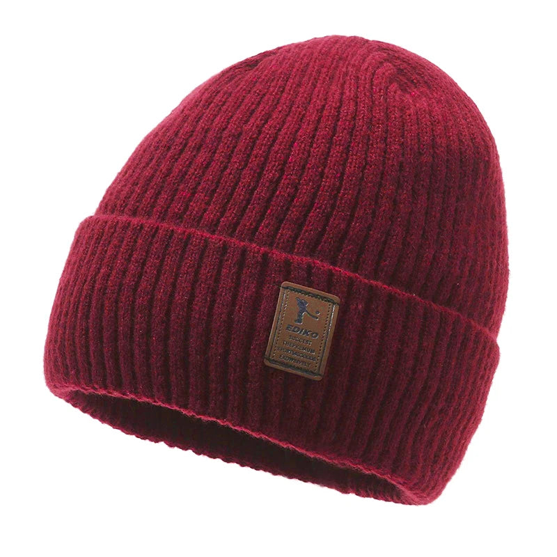 Gorro Punto Grueso Terciopelo Térmico Ajustable | Invierno Frío Montañismo Unisex