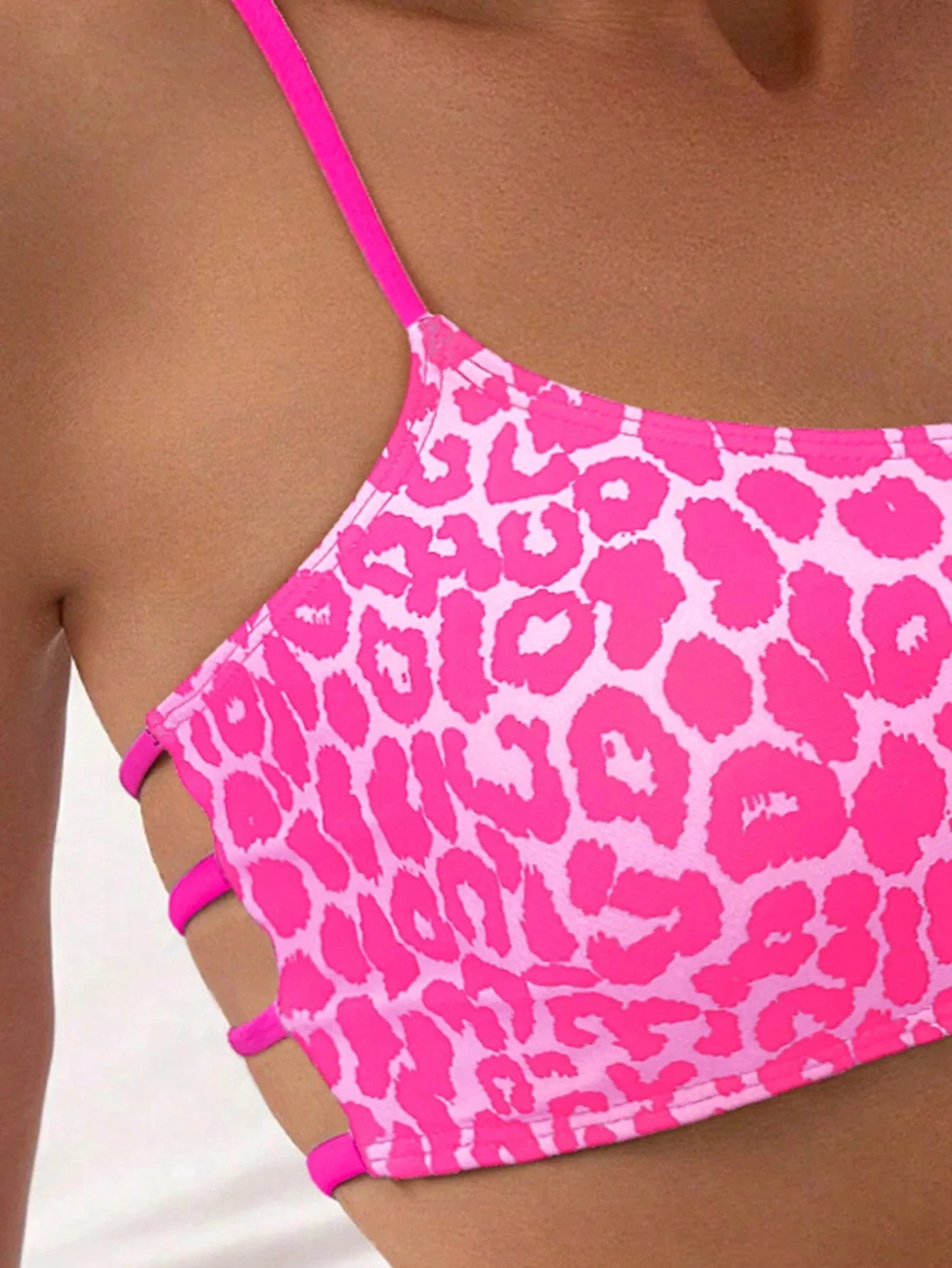 Bikini Dividido con Aros de Textura Sólida para Verano