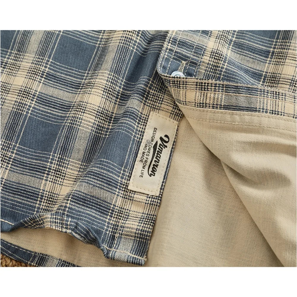 Camisa Casual Hombre | Cuadros Tartán | Algodón Puro | Manga Corta | Ticotrendy Costa Rica