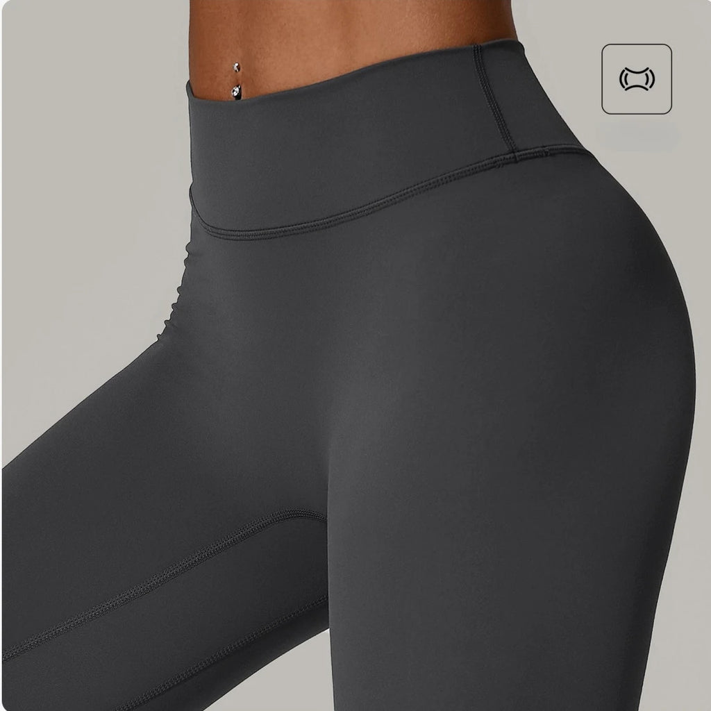 Pantalones de Yoga VEQKING con Pliegues Invisibles para Mujer, Leggings Deportivos de Cintura Alta, Levanta Glúteos, Secado Rápido, Ropa Deportiva para Gimnasio
