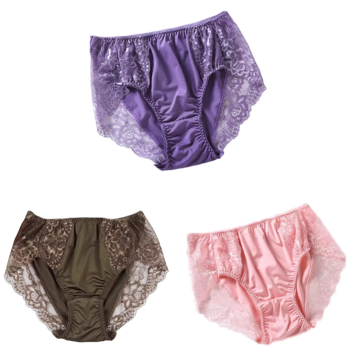 Set de Bragas de Encaje | 3 Piezas | Talla Grande 7XL