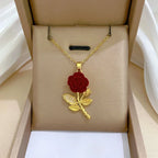 Collar Circón Rosa ∣ Acero Inoxidable Fiesta ∣ TRENDY Femenino Regalo