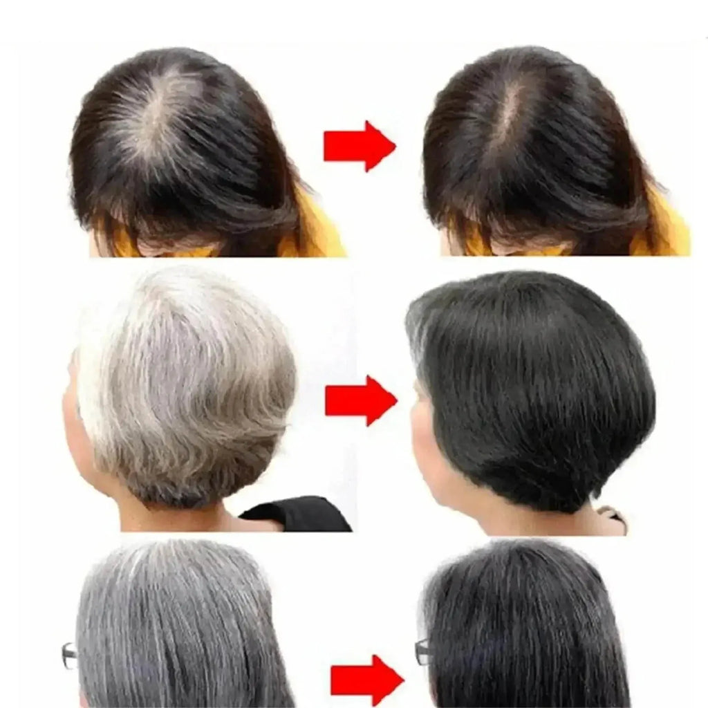 Champú de tinte para el cabello a base de hierbas naturales 3 en 1, cambio de Color del cabello, cabello gris a marrón oscuro, negro, cuidado nutritivo profundo