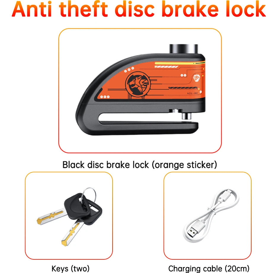 Candado de Disco para Motocicleta | Alarma de 120dB e Impermeable  | Ticotrendy