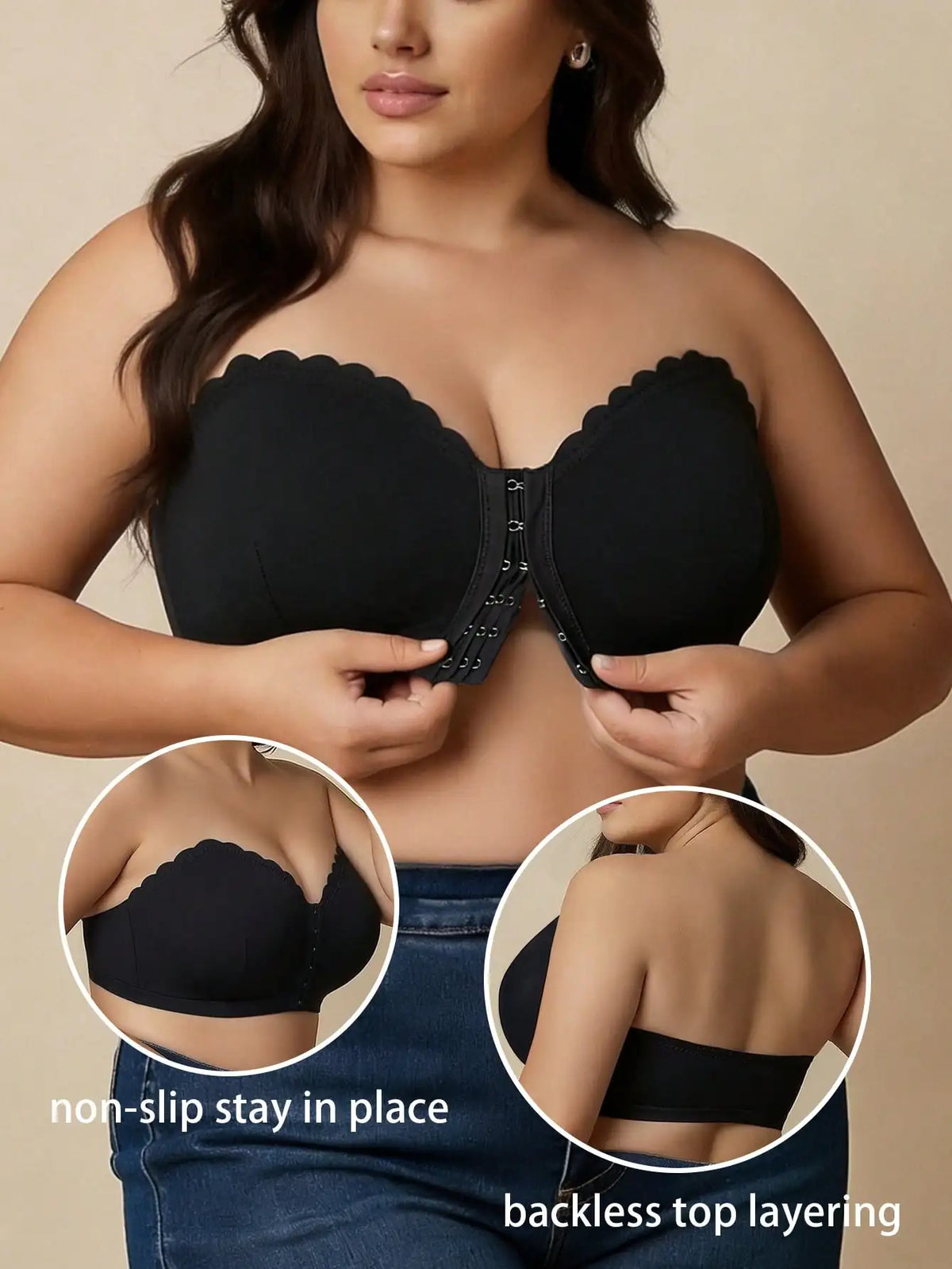 Sujetador Bandeau Sin Aros Cierre Frontal | Tico Trendy