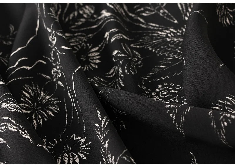 Falda Vintage de Satén | Estampado Floral Elegante