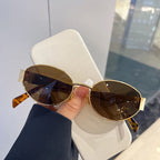 Gafas Sol Ovaladas Metal Tendencia Retro | Clásico Básico Gafas Protección UV400