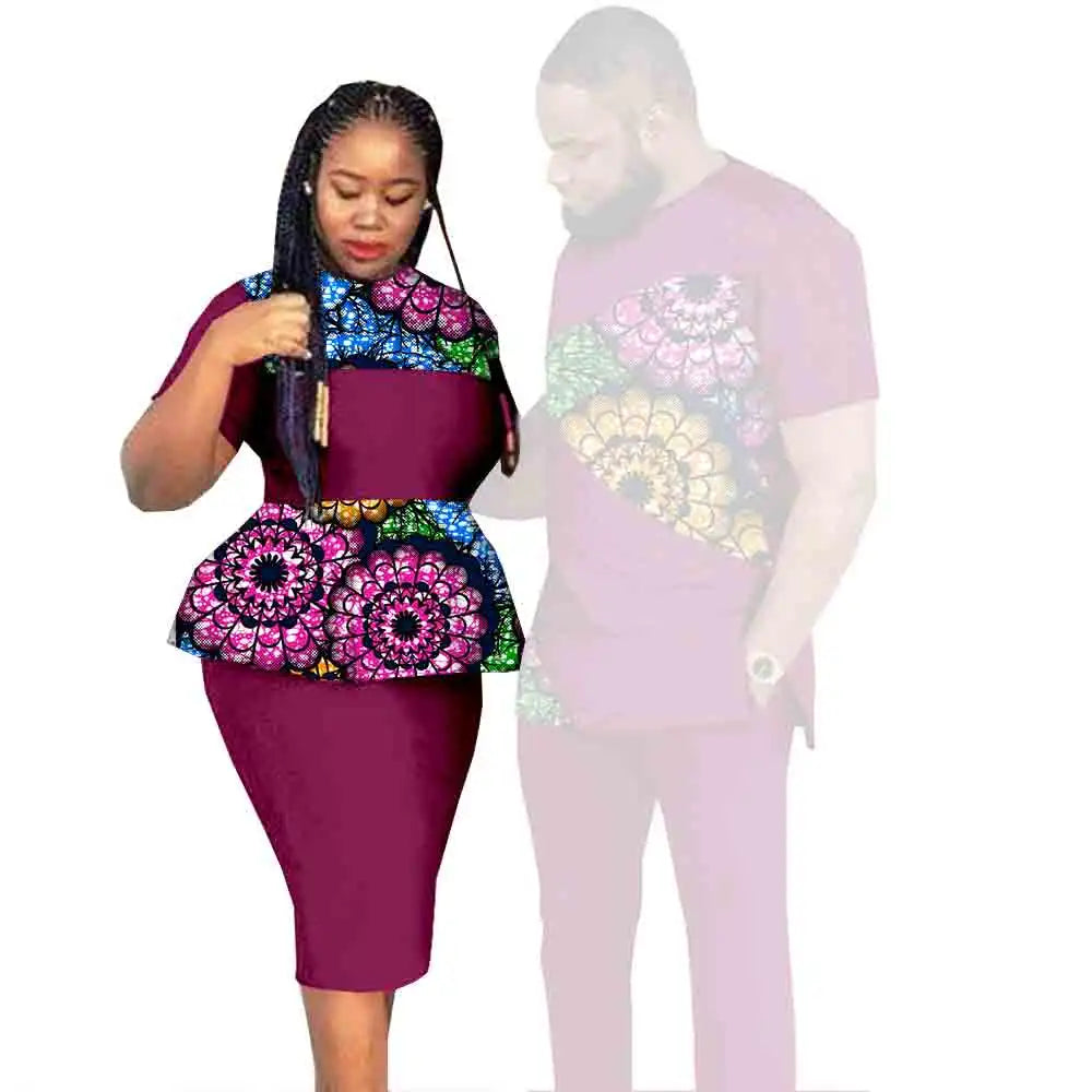 Vestido Dashiki Estampado Almazuela Pareja | Fiesta Amor | Tallas XS-6XL | Tico Trendy