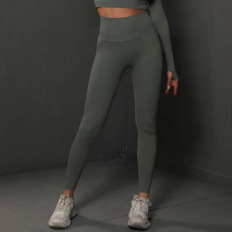 Pantalones Yoga Sin Costuras para Mujer | Secado Rápido y Cintura Alta | Fruncido en el Trasero | Tico Trendy