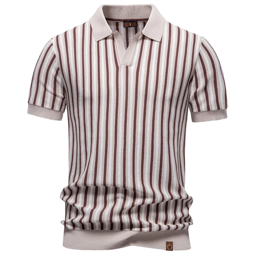Polo Verano Rayas Tela Fresca Hombre | Manga Corta Transpirable | Tallas S-XXL | Tico Trendy