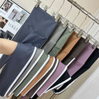 Leggings Piel Tiburón Raya Lateral | Cintura Alta Ajustado Casual | Mallas Deportivas PV | Ticotrendy