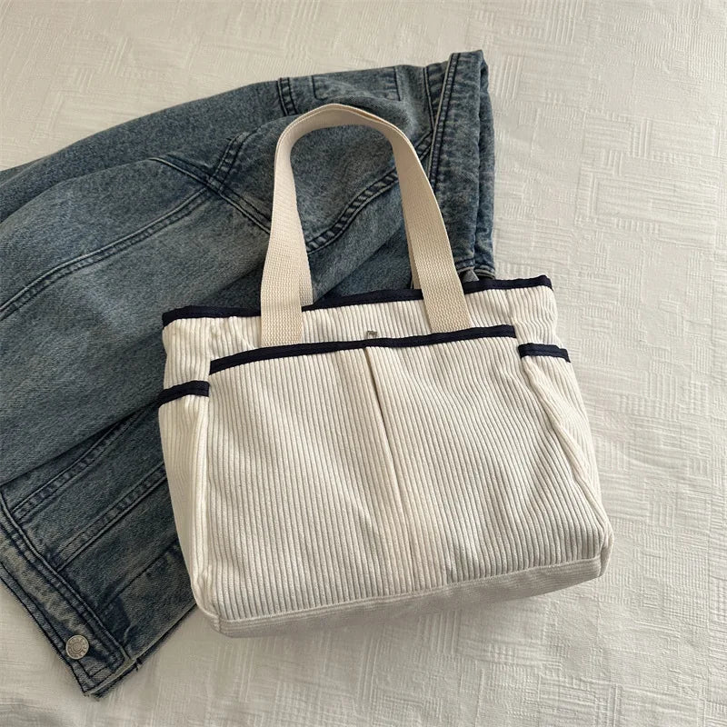 Bolso Hombro Pana Mujer Vintage Gran Capacidad Informal