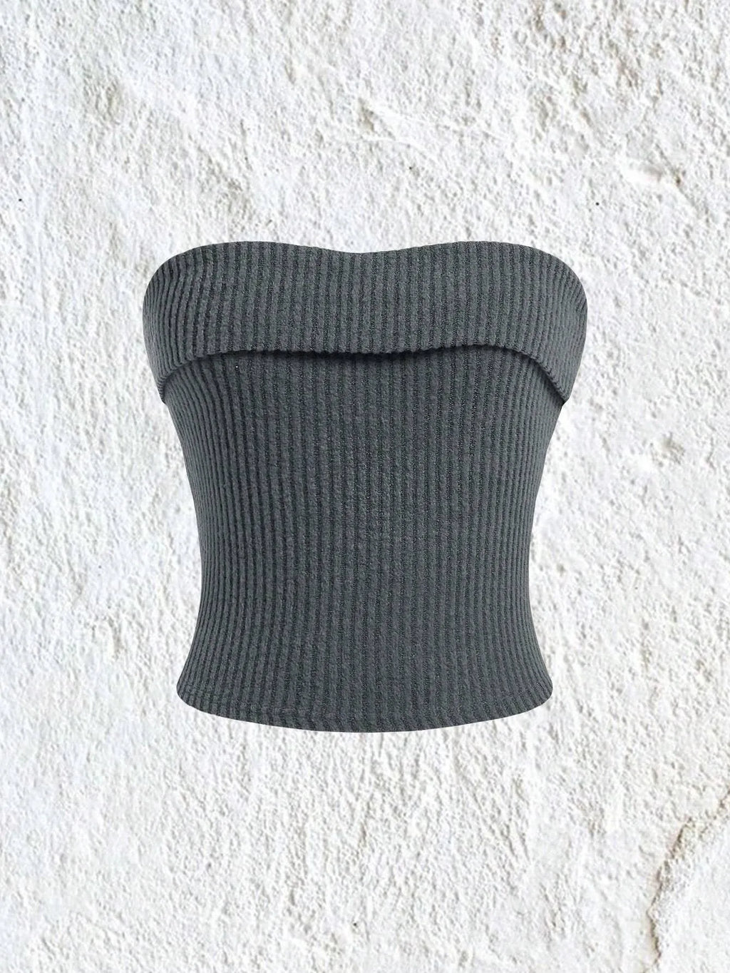 Top de tubo de punto acanalado para mujer, ropa Y2K Grunge Punk lisa sin tirantes, Top corto ajustado sin mangas, camiseta sin mangas, ropa de calle 2024