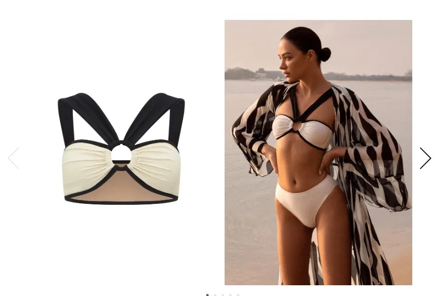 Conjunto de Bikini de Gasa de 3 Piezas - Traje de Baño Divisado para Playa