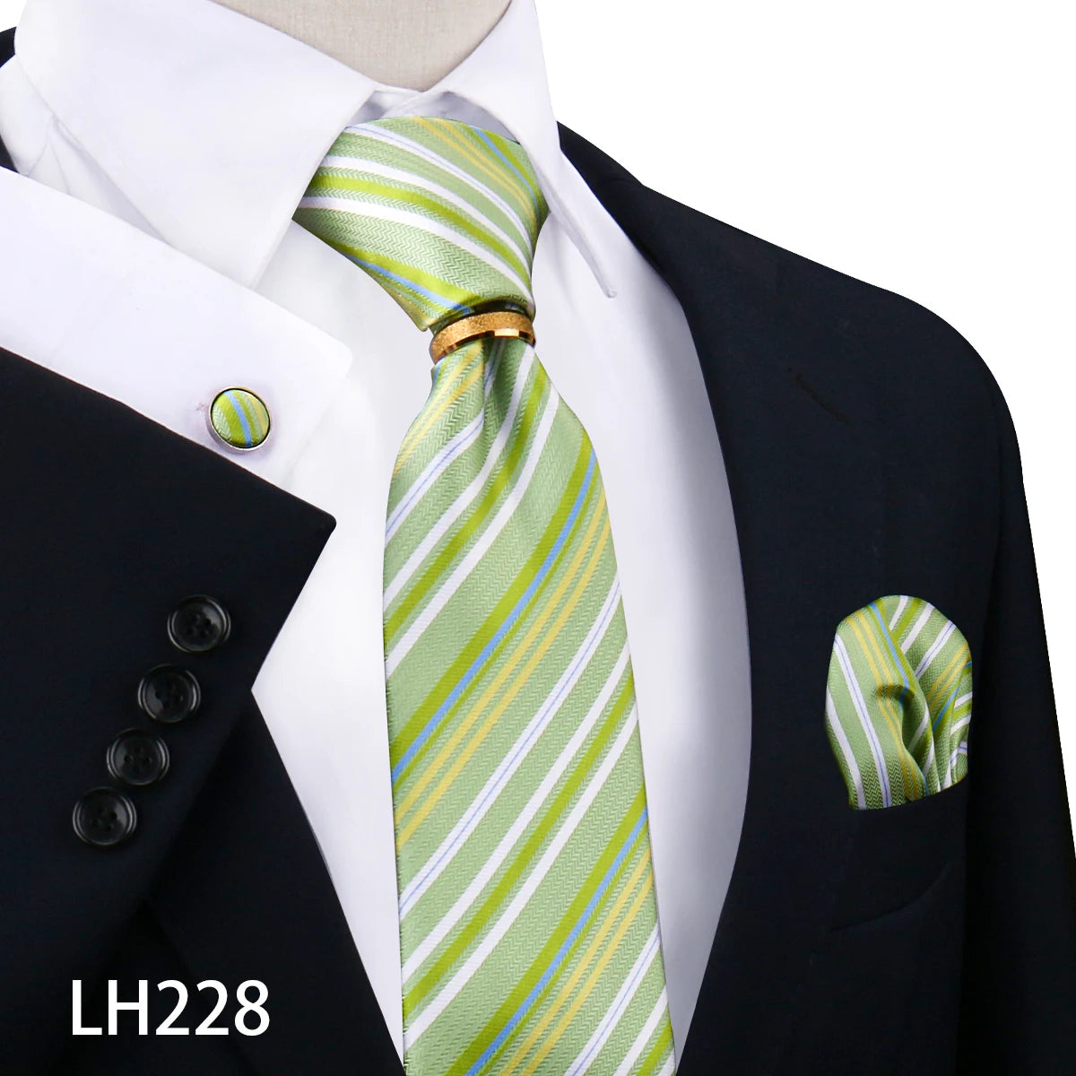 Set De Corbata Anillo Gemelos Pañuelo Accesorio De Traje Boda
