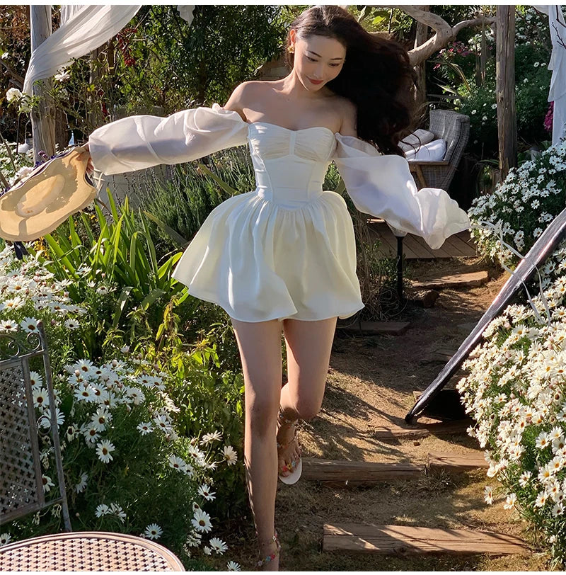 Vestido Blanco para Mujer |  Falda de Princesa | Estilo Y2K y Elegante | Tico Trendy