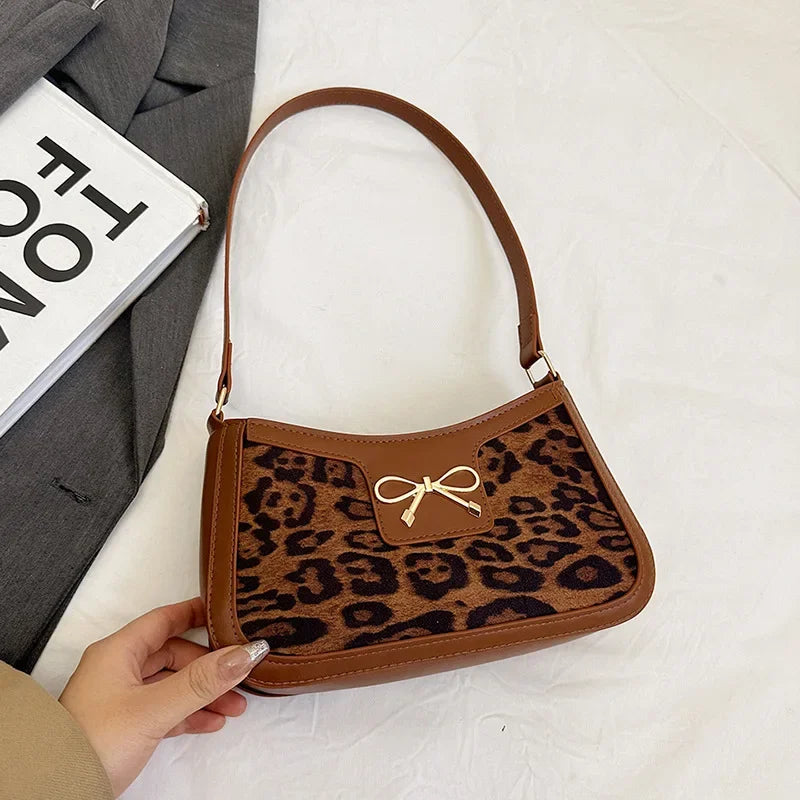 Bolso De Hombro Mujer Estampado Cocodrilo Lazo Vintage Pequeño