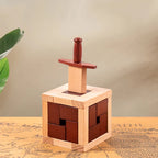 Caja de espada de rompecabezas mágico súper difícil, desmontaje de madera, prueba de inteligencia, acertijos desafiantes para adultos y niños, regalos únicos
