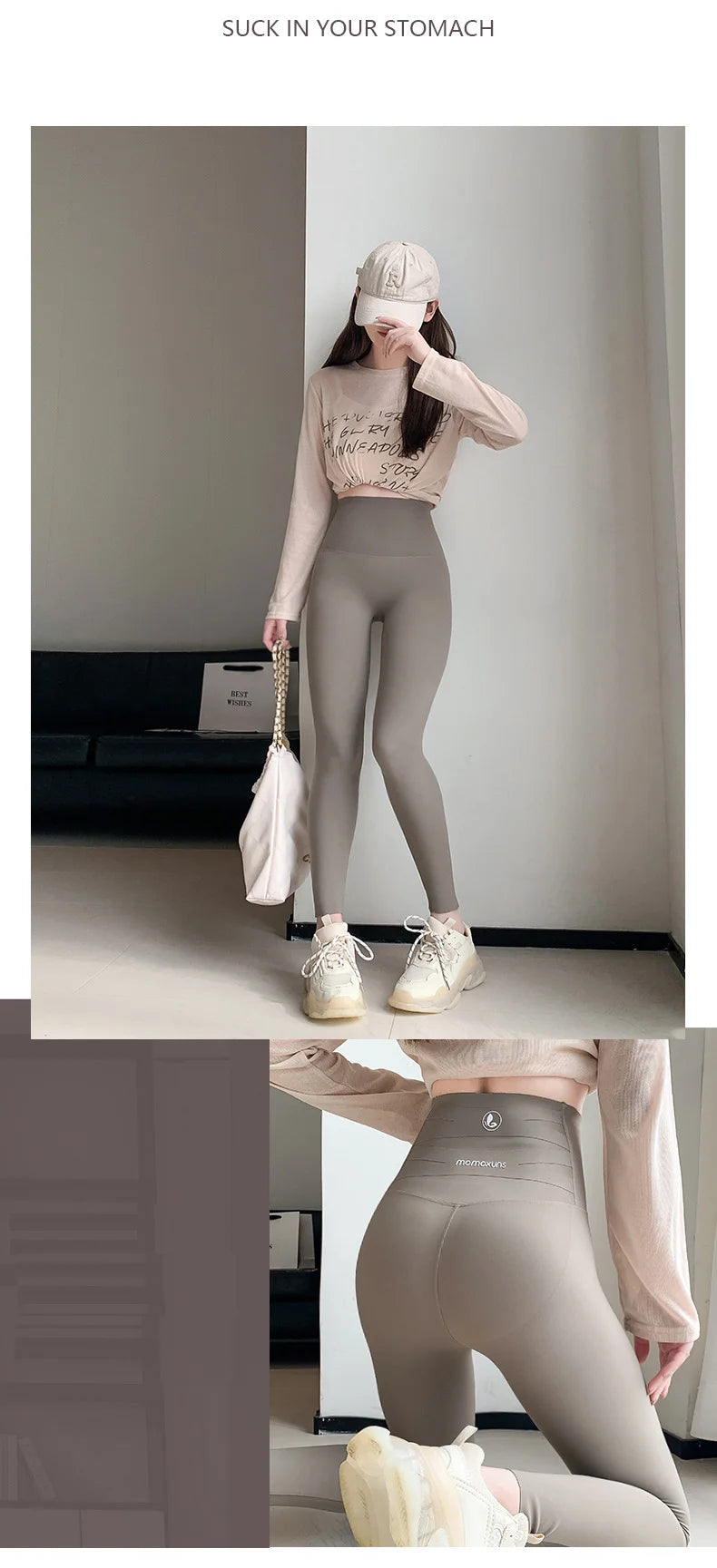 Leggings Piel Tiburón Ciruela | Sensación Desnuda 3D Push Up | Sexy Yoga Fitness PV | Ticotrendy