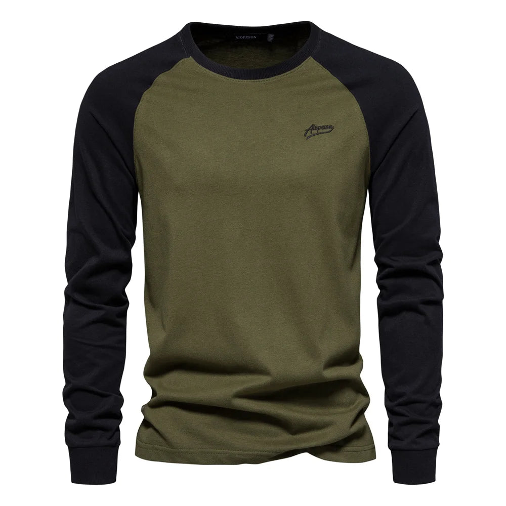 Camiseta Cuello Redondo Algodón Hombre | Manga Larga Casual | Tallas S-XXL | Tico Trendy