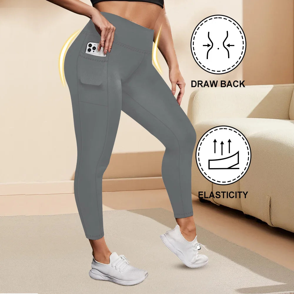 Leggings Yoga Talla Grande | Cintura Alta con Bolsillos | Levantamiento de Glúteos | Tico Trendy