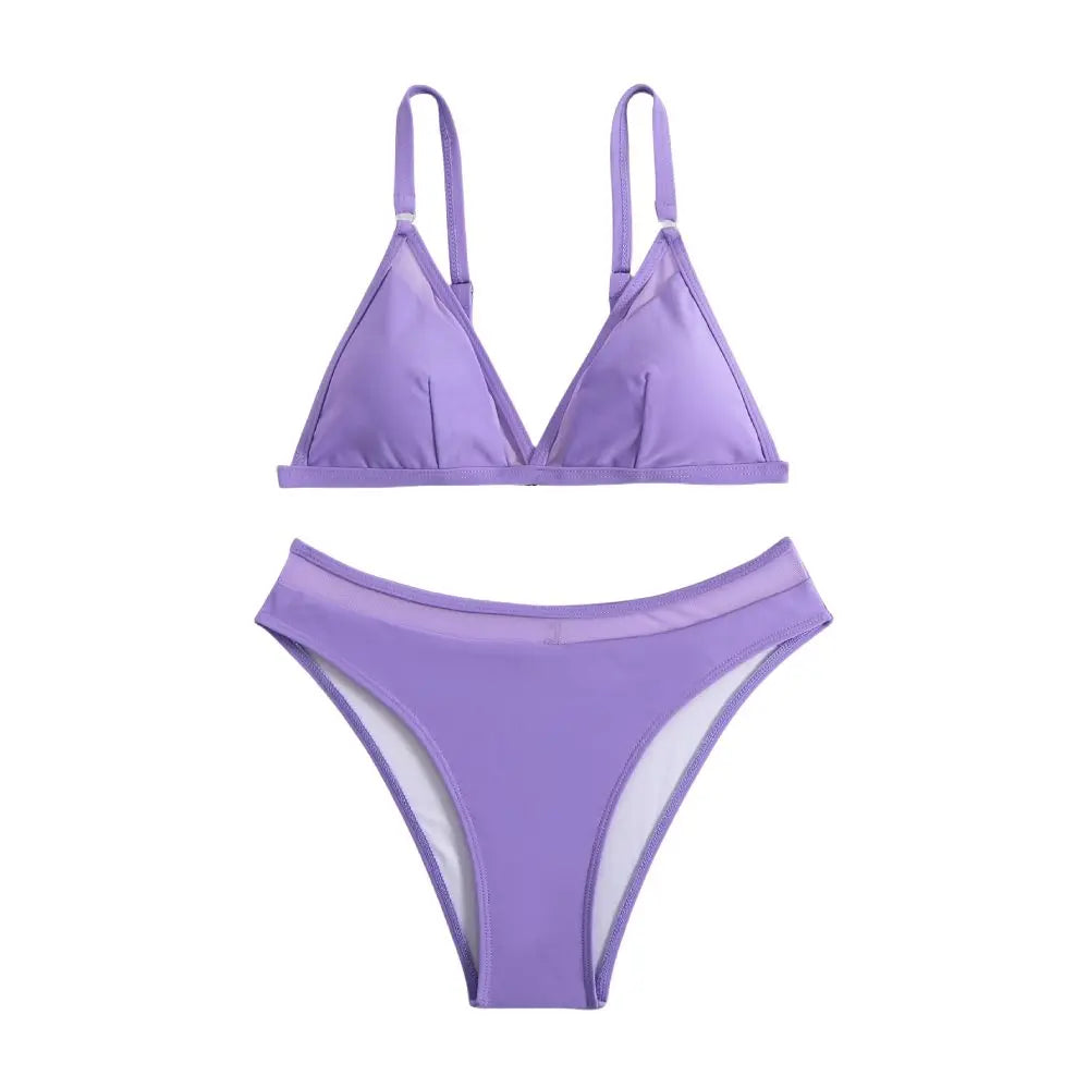 Bikini de Malla Ajustable - Conjunto Casual de Retazos para Playa en Costa Rica