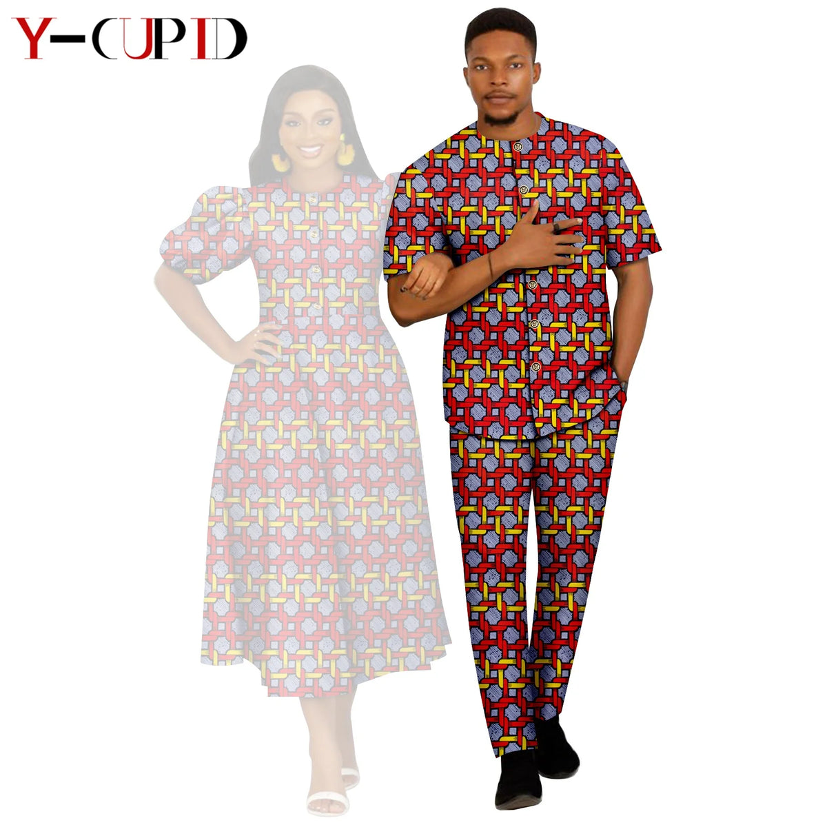 Vestido Estampado Africano Dashiki Pareja | Camisa y Pantalón | Tallas S-6XL | Tico Trendy