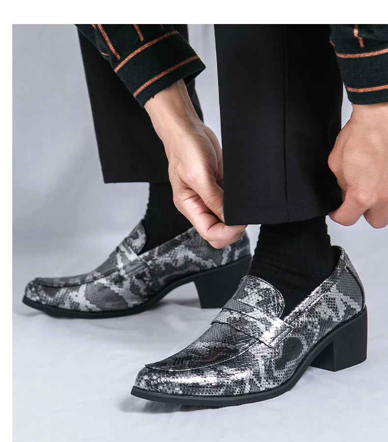 Zapatos Oxford Hombre Ticotrendy Piel Dividida Estampado Animal Sin Cordones | Elegantes