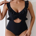 Traje de Baño de Una Pieza con Volantes - Monocromático y Sexy 2024