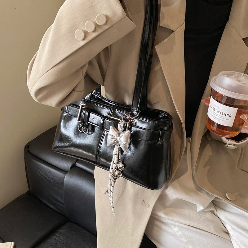 Bolso Hombro Diseño Hebilla Cinturón Lujo | Moda Versátil Tendencia Costa Rica