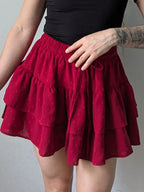 Minifalda Plisada de Gasa | Con Volantes y Pantalones Cortos Internos